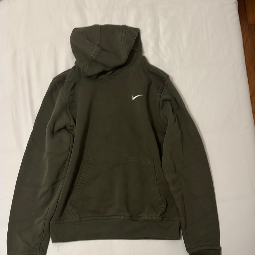 Nike Olive Green Hooded Sweatshirt | UNI SEX